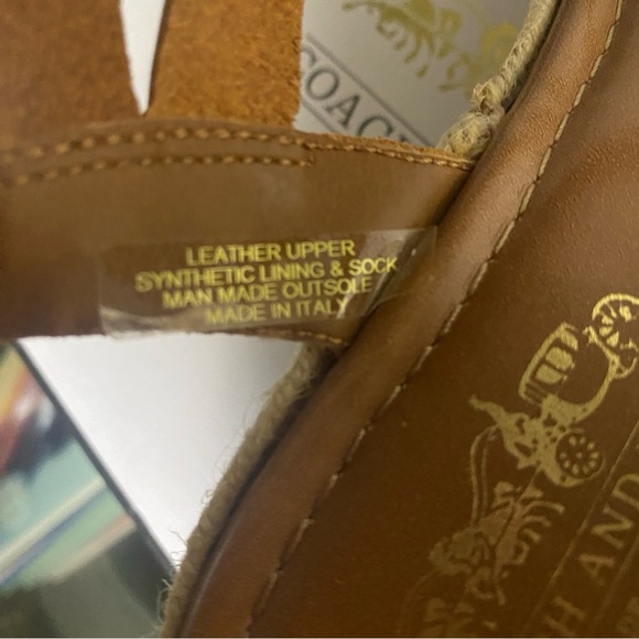 EUC/LIKE NEW Coach and Four Banno Cork Wedge Sandals in Luggage/Gold - Size 7 - Picture 11 of 11